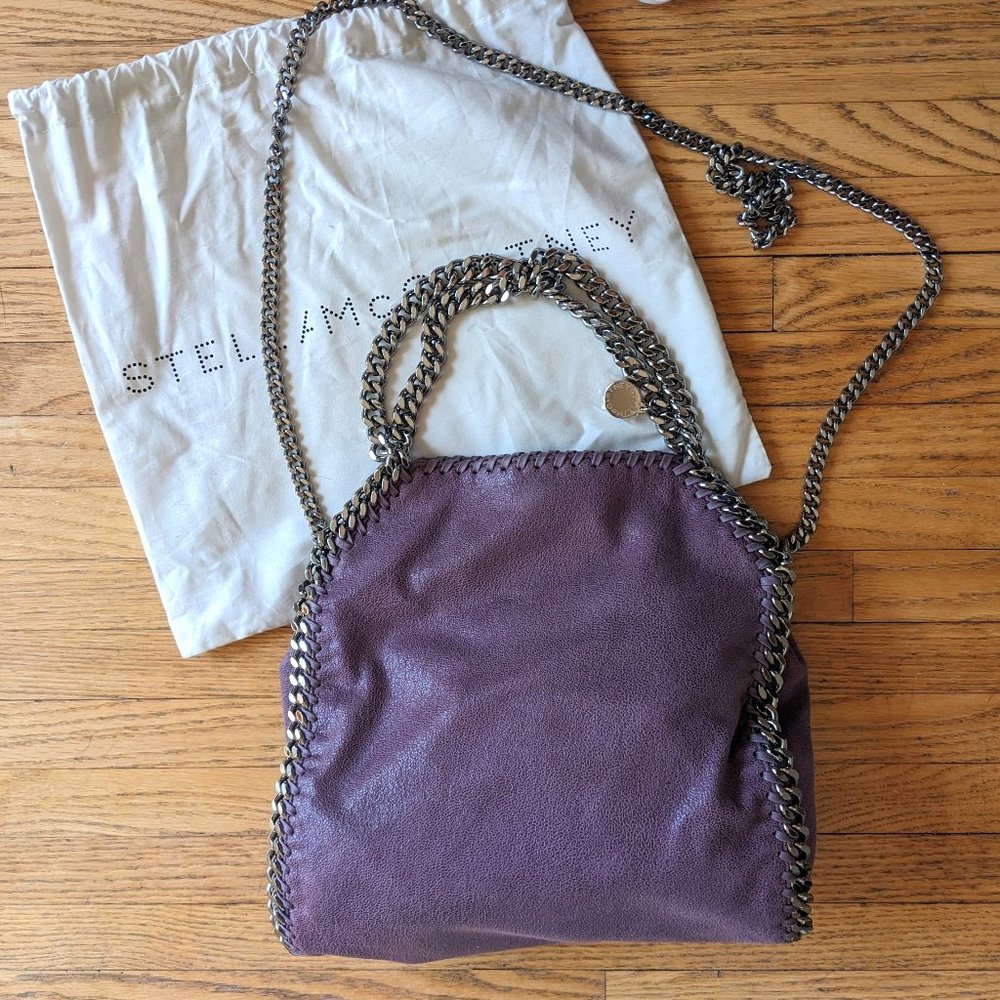 Stella McCartney Falabella Mini Tote Bag - Shaggy Deer Amethyste